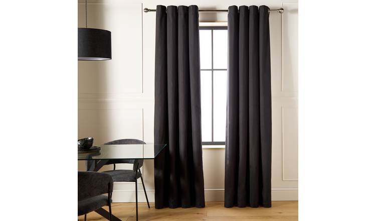 Habitat Blackout Eyelet Curtain - Black - 183x117cm