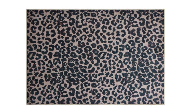 Argos Home Leopard Black Flatweave Rug - 160x230cm