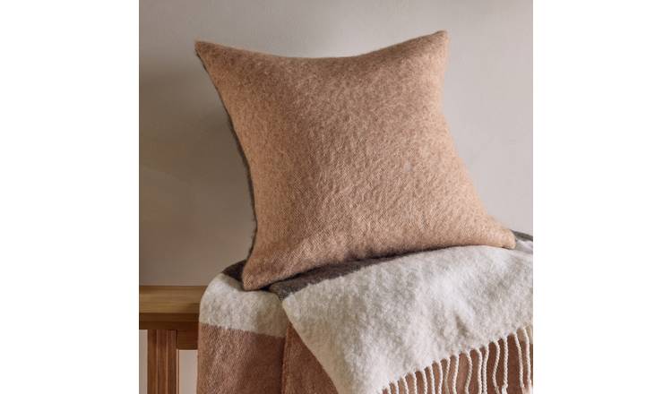 Habitat Faux Mohair Cushion - Neutral - 43x43cm