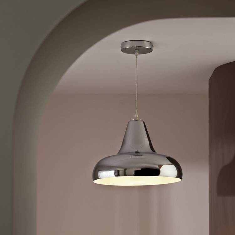 Habitat Aerial Metal Pendant Light - Polished Chrome 0