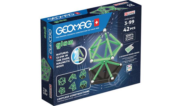 Geomag Glow Recycled Plastic Magnetic Shapes 42 Pieces