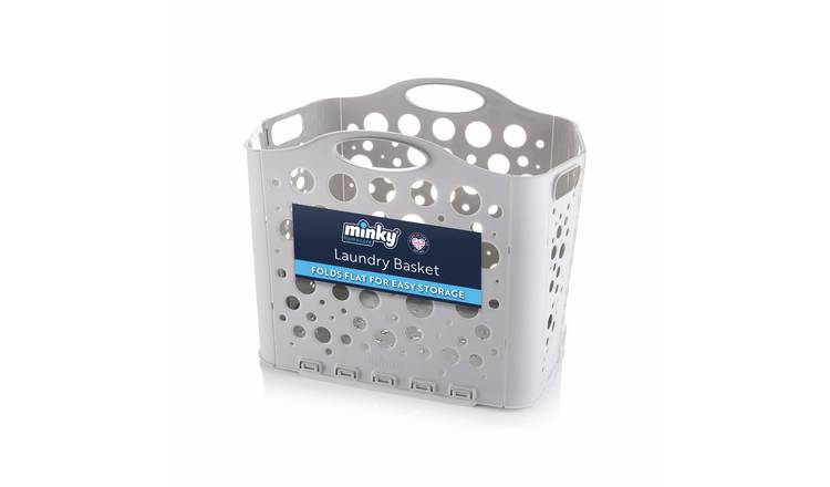 Minky Fold Flat Laundry Basket - Grey