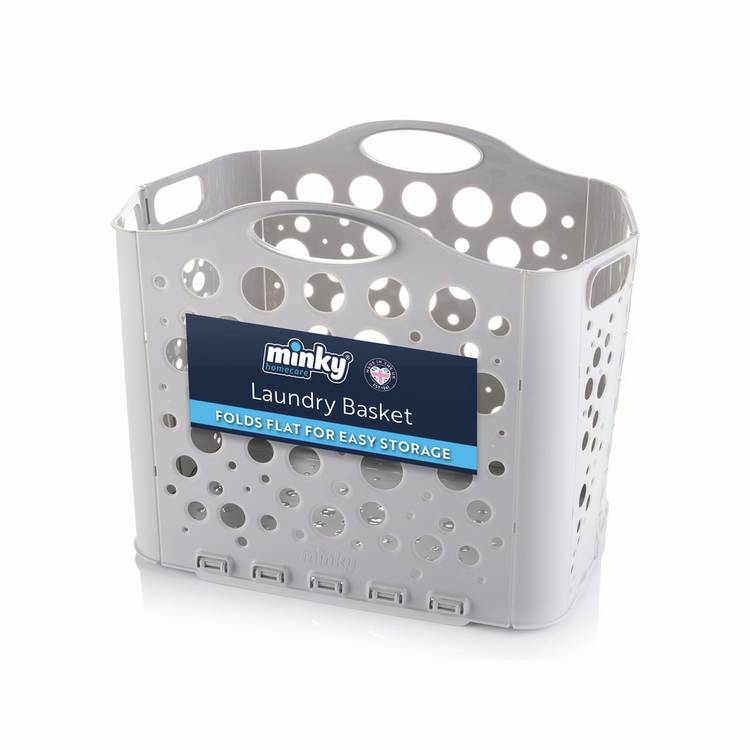 Minky Fold Flat Laundry Basket - Grey 0