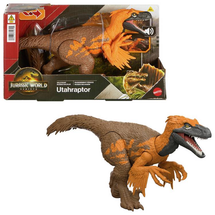 Jurassic World Rebirth Wild Roar Utahraptor Dinosaur Toy 0
