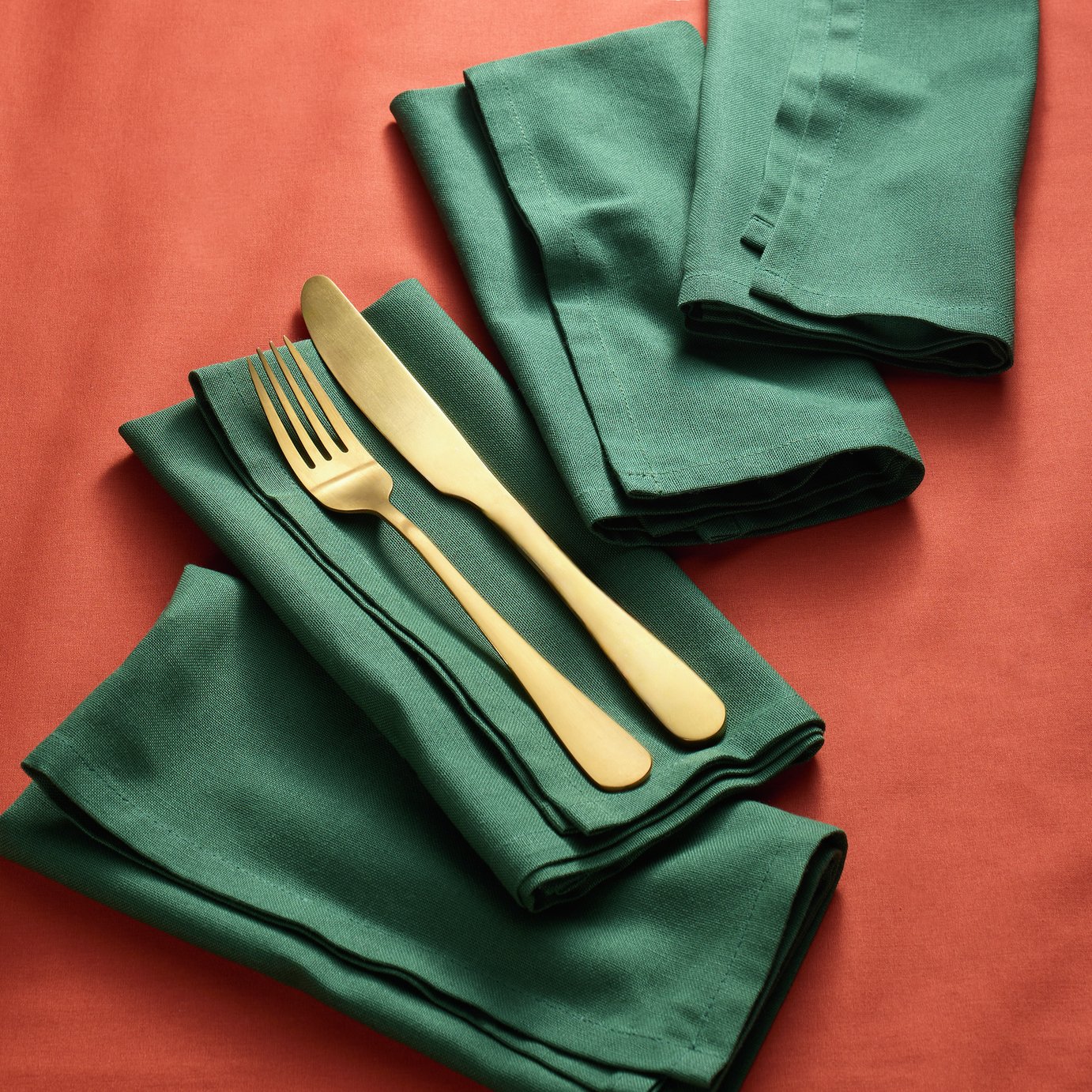 Habitat Pack of 4 Napkins - Green