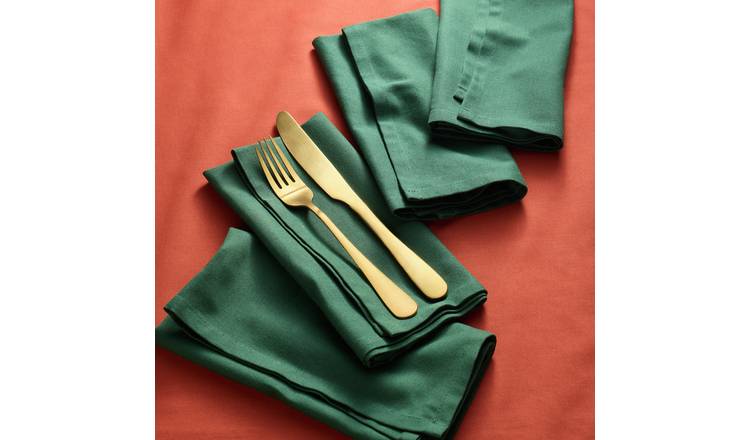 Habitat Pack of 4 Napkins - Green
