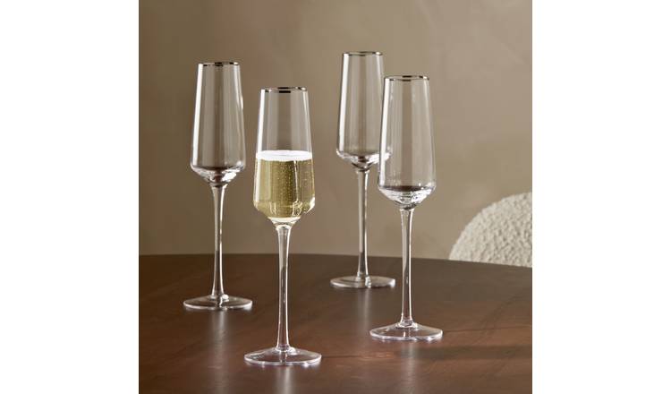 Argos Home Set of 4 Champagne Glasses