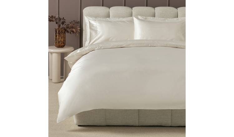 Habitat Cotton 400 TC Stitch Detail Cream Bedding Set-Double