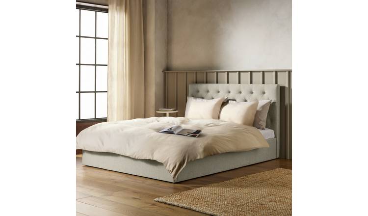 Habitat Halstead Kingsize End Lift Ottoman Bed - Cream