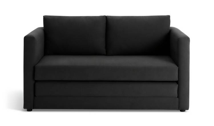 Argos Home Lucy Faux Leather Sofa Bed - Black