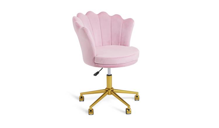 Habitat Georgia Scallop Velvet Chair - Pink