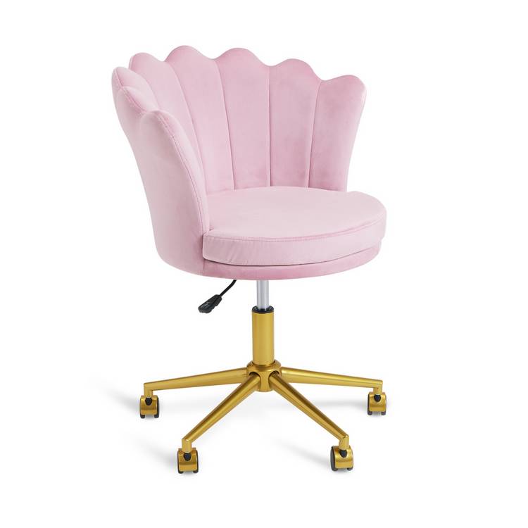 Habitat Georgia Scallop Velvet Chair - Pink 0