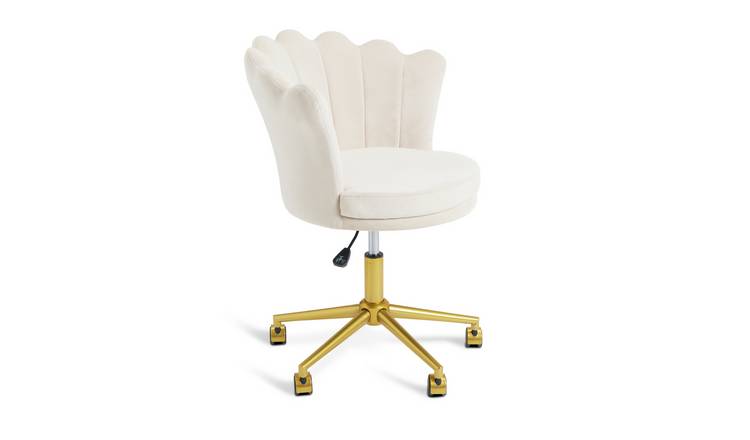 Habitat Georgia Scallop Velvet Chair - Beige
