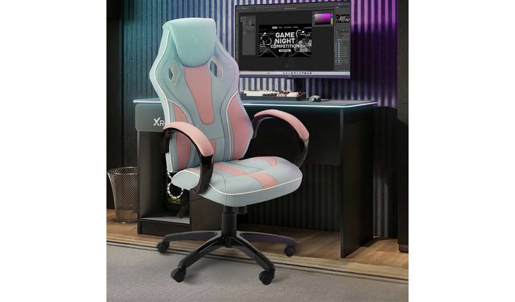 X Rocker Maverick Office Gaming Chair - Bubblegum