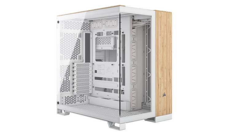 CORSAIR 6500X ATX Mid-Tower Dual-Chamber PC Case -White Wood