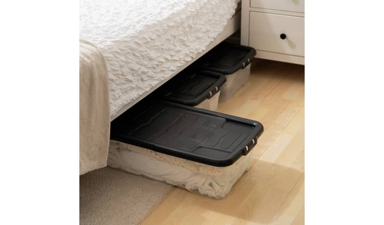 Strata Curve 3 x 42L Underbed Storage Boxes - Clear