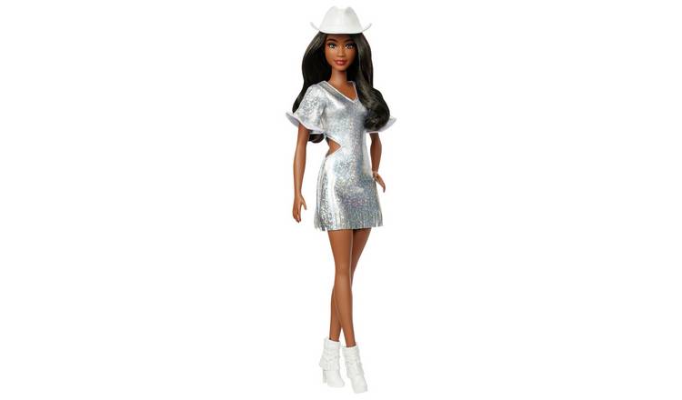 Fashionistas Doll in Sparkly Silver Dress with Accessories