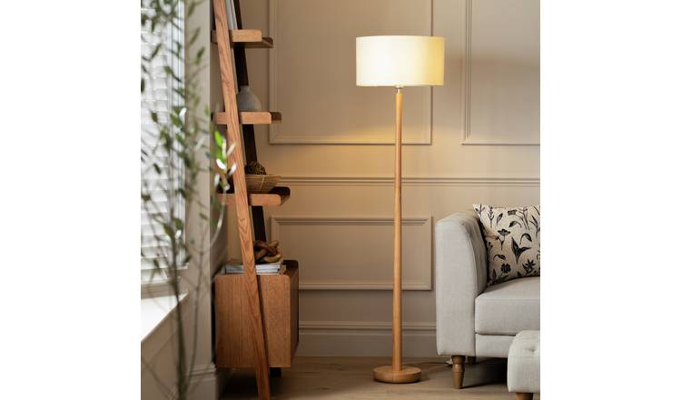 Habitat Tapered Wood Floor Lamp - Walnut & Natural