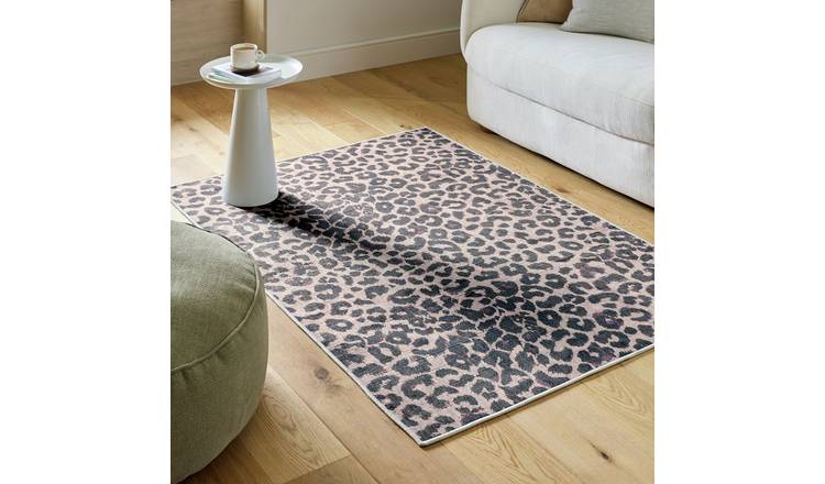Argos Home Leopard Black Flatweave Rug - 120x170cm