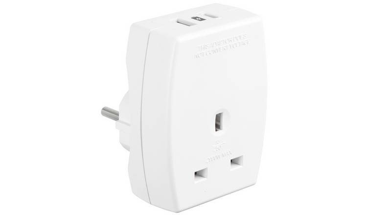 Masterplug UK to Europe Travel Adapter with USB-A and USB-C