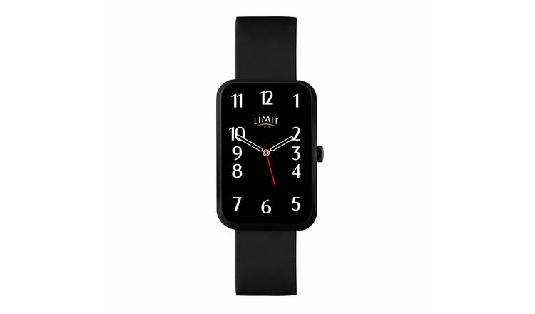 Limit Mens Black Silicone Strap Calling Smart Watch