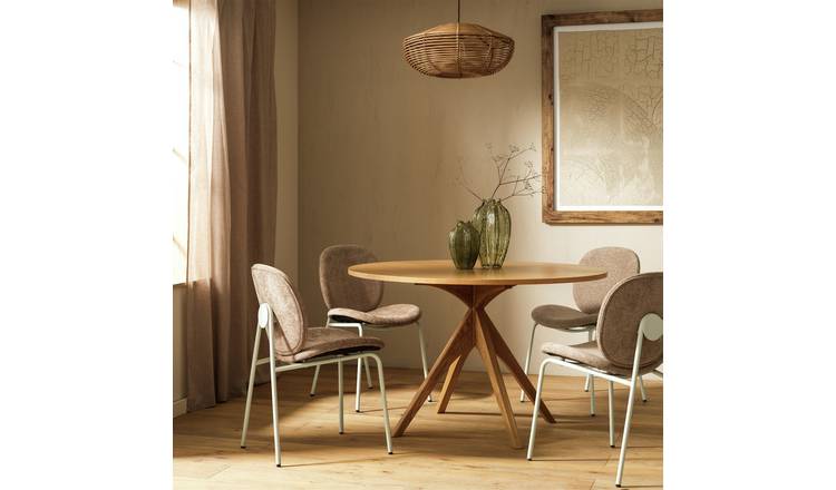 Habitat Austin Oak Dining Table & 4 Natural Chairs