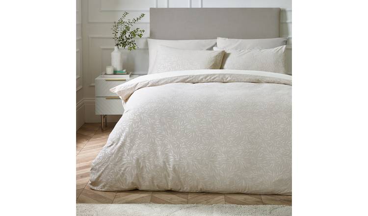 Catherine Lansfield Leaves Natural Bedding Set - King Size