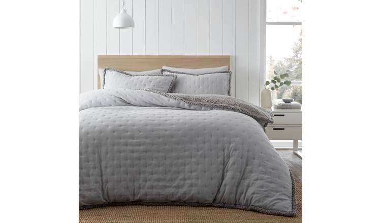 Catherine Lansfield Silver Grey Bedding Set - Double