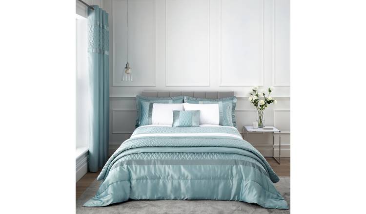 Catherine Lansfield Sequin Duck Egg Bedding Set - King Size