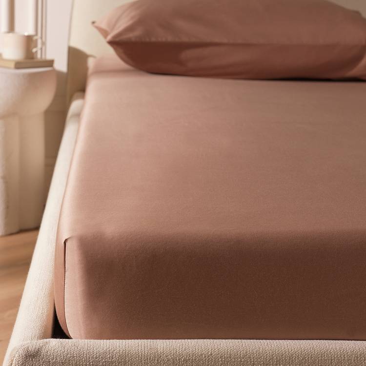 Habitat Egyptian Cotton Mocha Deep Fitted Sheet- Superking 0