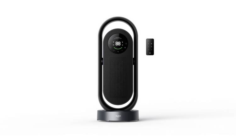 Bush 2kW Digi Oscillating Tower Fan Heater - Black