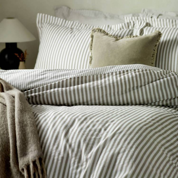 Yard Hebden Cotton Stripe Mole Bedding Set - Super king 0