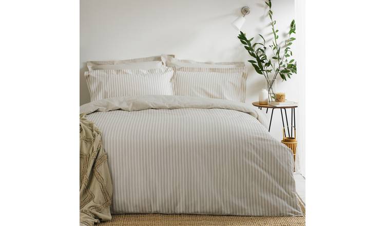 Yard Hebden Cotton Stripe Natural Bedding Set - King Size