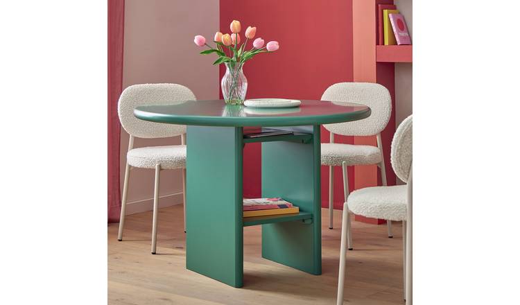 Habitat Geller Solid Wood 4 Seater Dining Table - Green