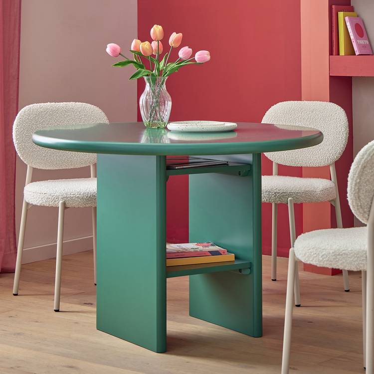 Habitat Geller Solid Wood 4 Seater Dining Table - Green 0