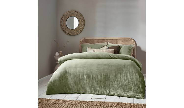 Yard Lark Cotton Muslin Eucalyptus Bedding Set - Single