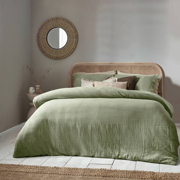 Yard Lark Cotton Muslin Eucalyptus Bedding Set - Single 0