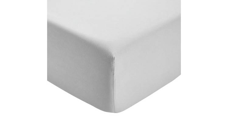 Home Essentials Soft Touch Grey Fitted Sheet - Small double