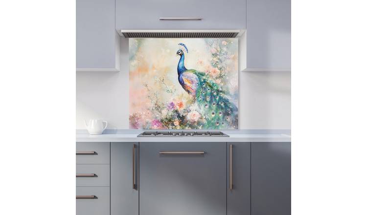 WRT Peacock Multicolour Kitchen Splashback - W900xH750mm