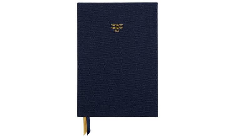 Habitat A5 Week To View Linen Diary 2026 - Navy Blue  