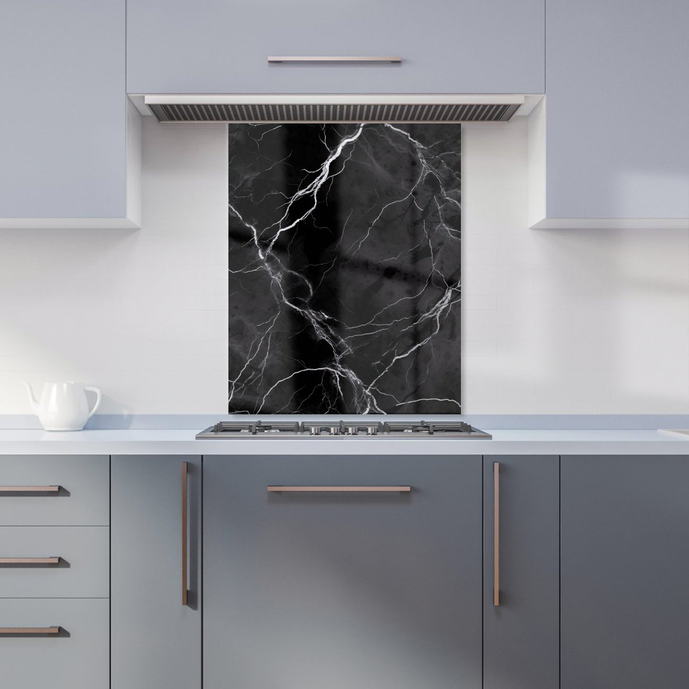 WRT Marble Black Kitchen Splashback - W600xH750mm