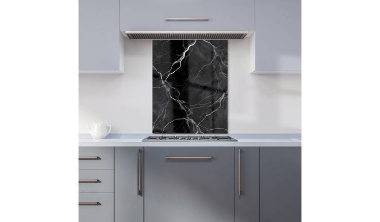 WRT Marble Black Kitchen Splashback - W600xH750mm