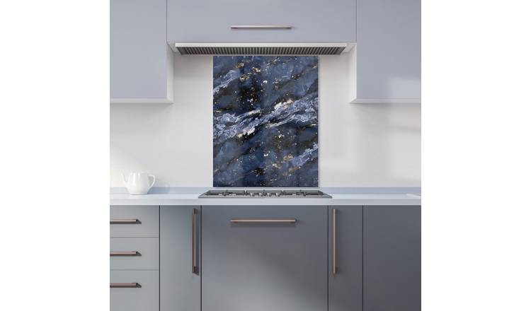 WRT Quartz Blue Kitchen Splashback - W600xH750mm
