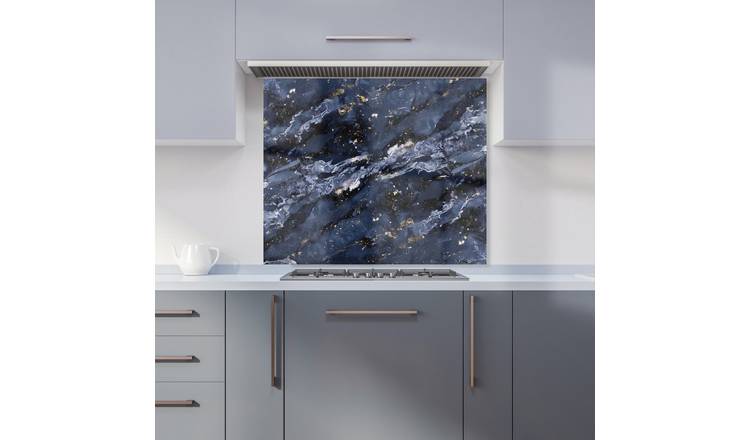 WRT Quartz Blue Kitchen Splashback - W900xH750mm