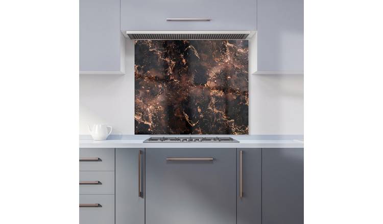 WRT Copper Effect Metallic Kitchen Splashback - W900xH750mm