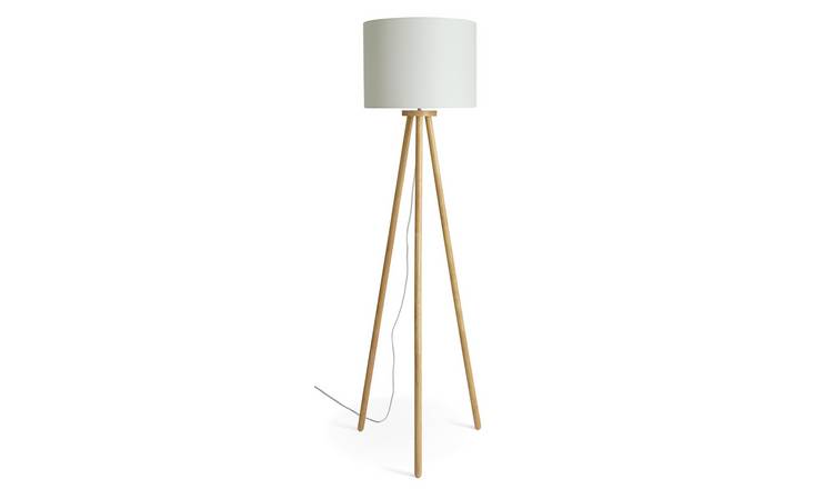 Habitat Wooden Tripod Floor Lamp - Walnut & Natural