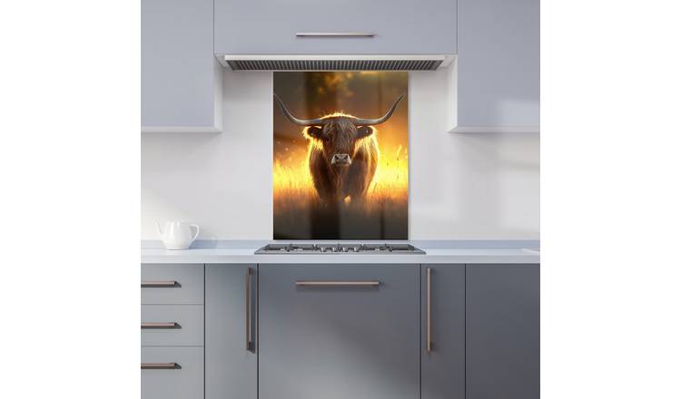 WRT Cow Multicolour Kitchen Splashback - W600xH750mm