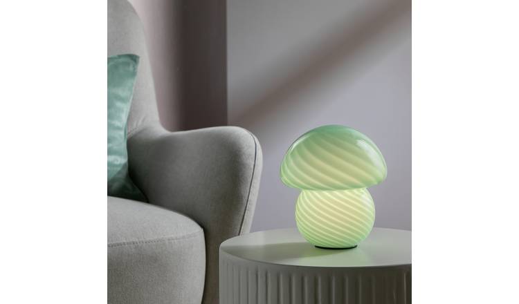 Habitat Mushroom Plastic Battery Powered Table Lamp - Green