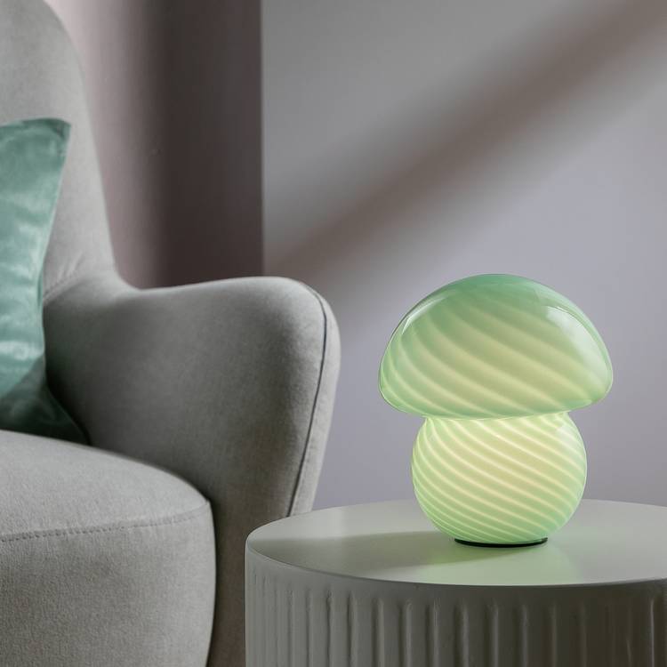 Habitat Mushroom Plastic Battery Powered Table Lamp - Green 0