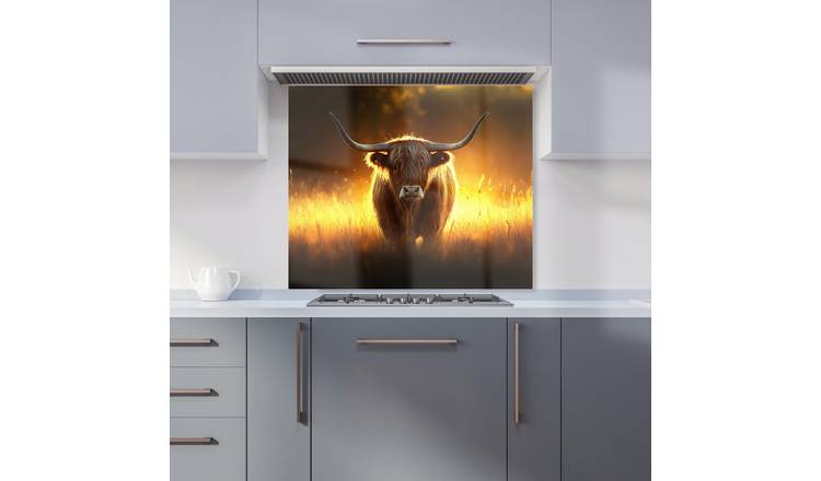WRT Cow Multicolour Kitchen Splashback - W900xH750mm
